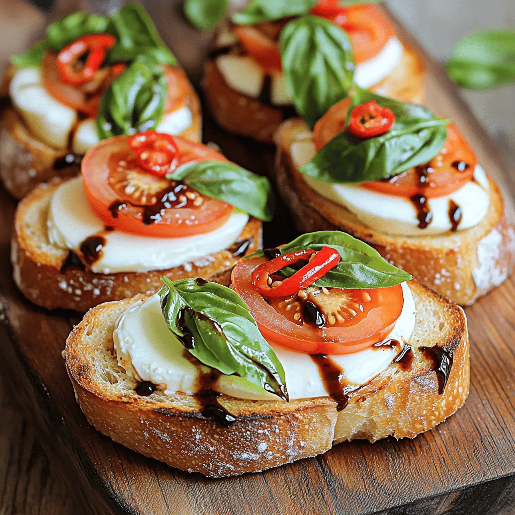 To create spicy caprese baguettes, you need fresh, simple ingredients. Here