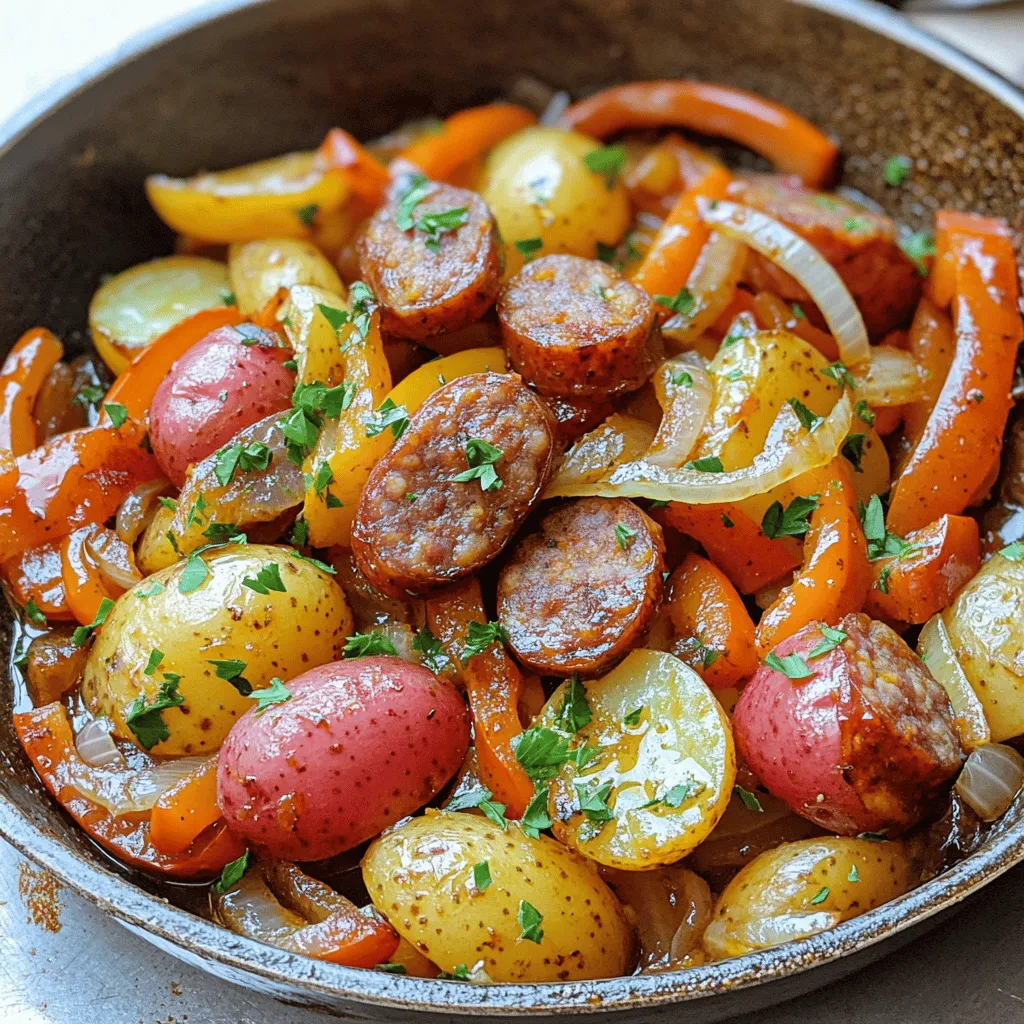 For a tasty smoked sausage and potatoes meal, you need these ingredients: