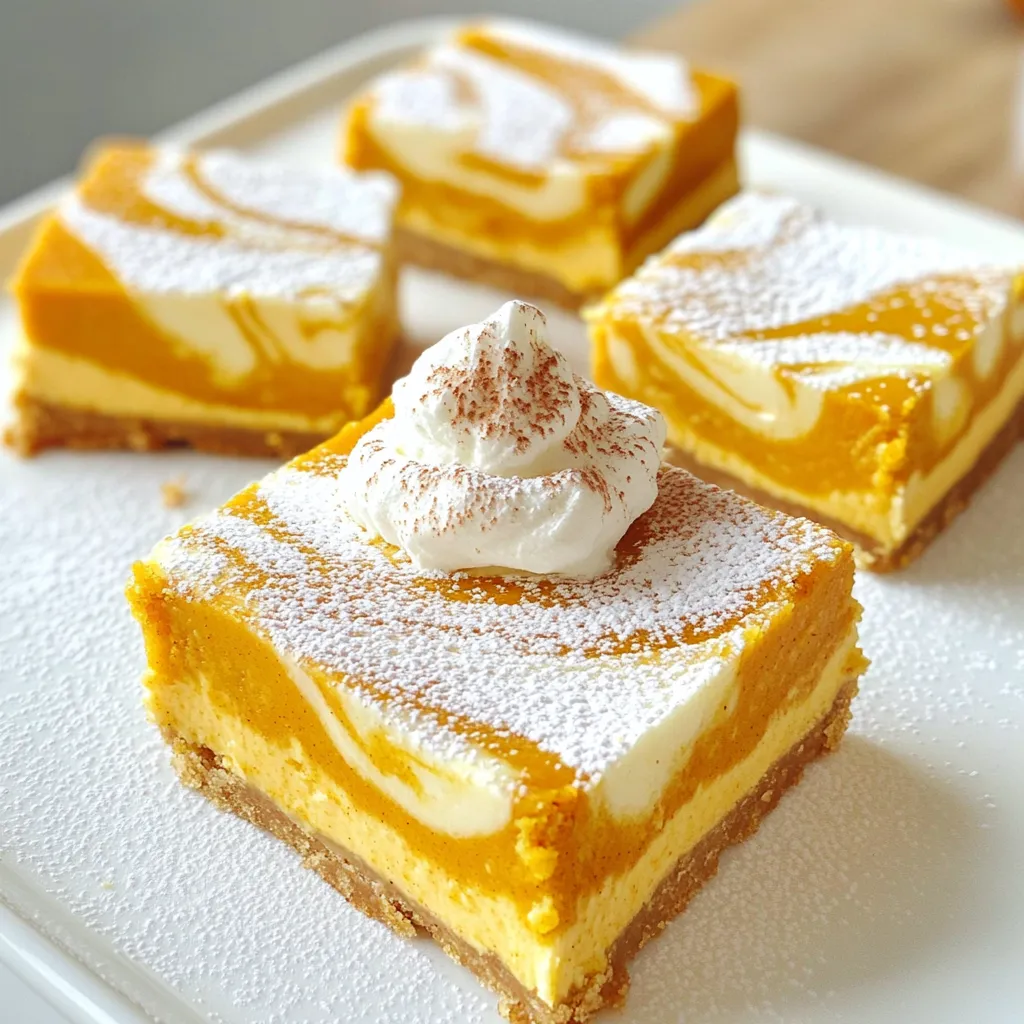 Pumpkin Cheesecake Swirl Bars Delightful Fall Treat