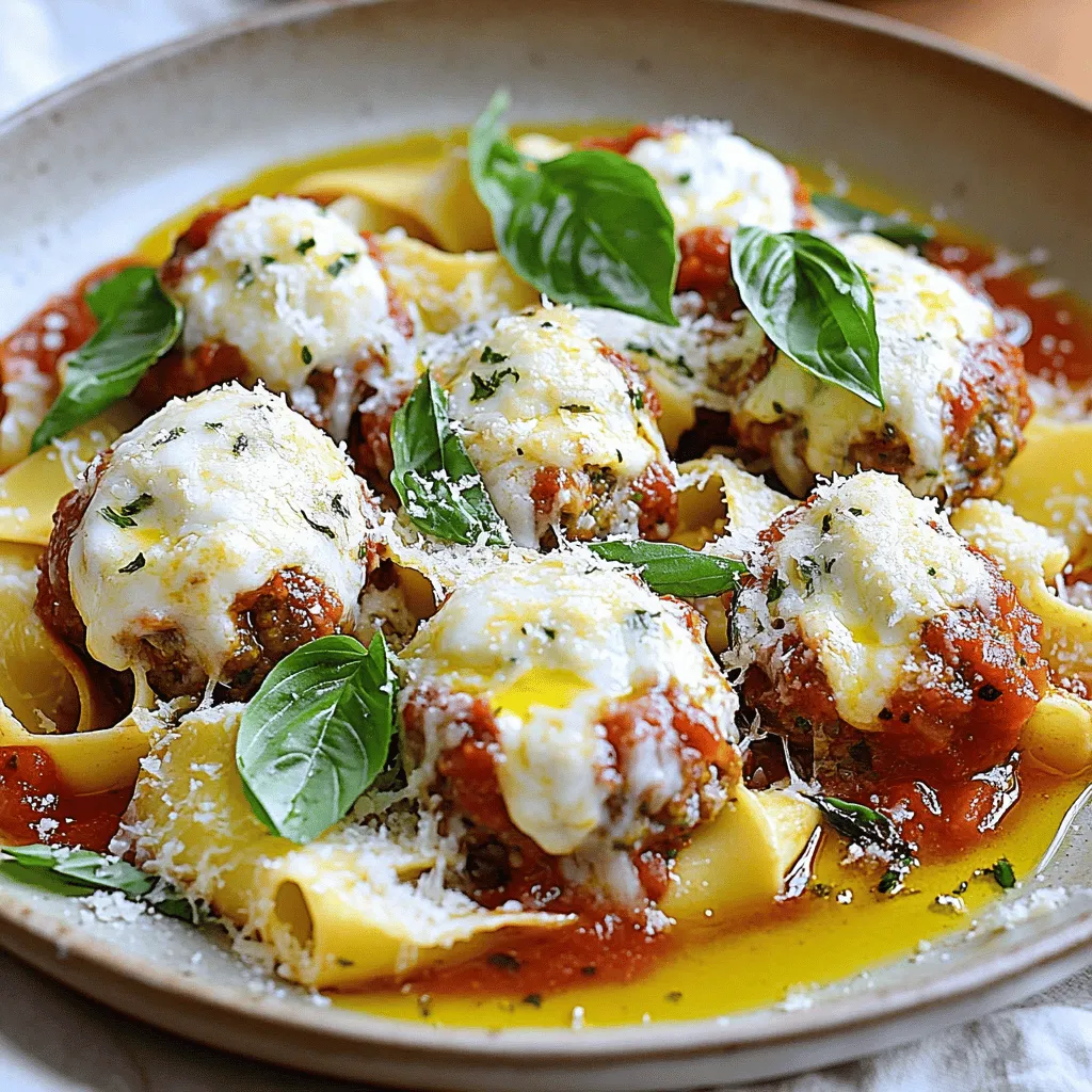 Pappardelle &#038; Stuffed Meatballs Flavorful Dinner Idea
