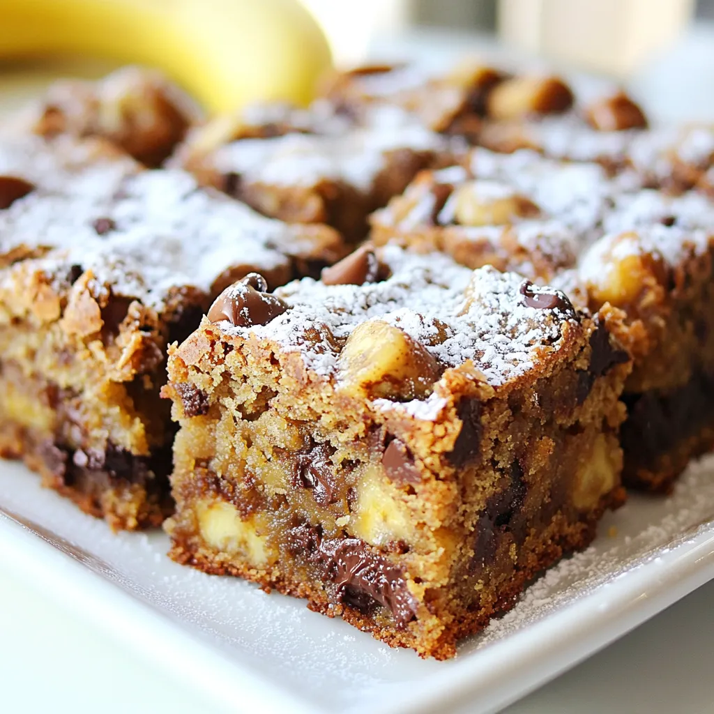 Chocolate Chip Banana Bread Blondies Delightful Treat
