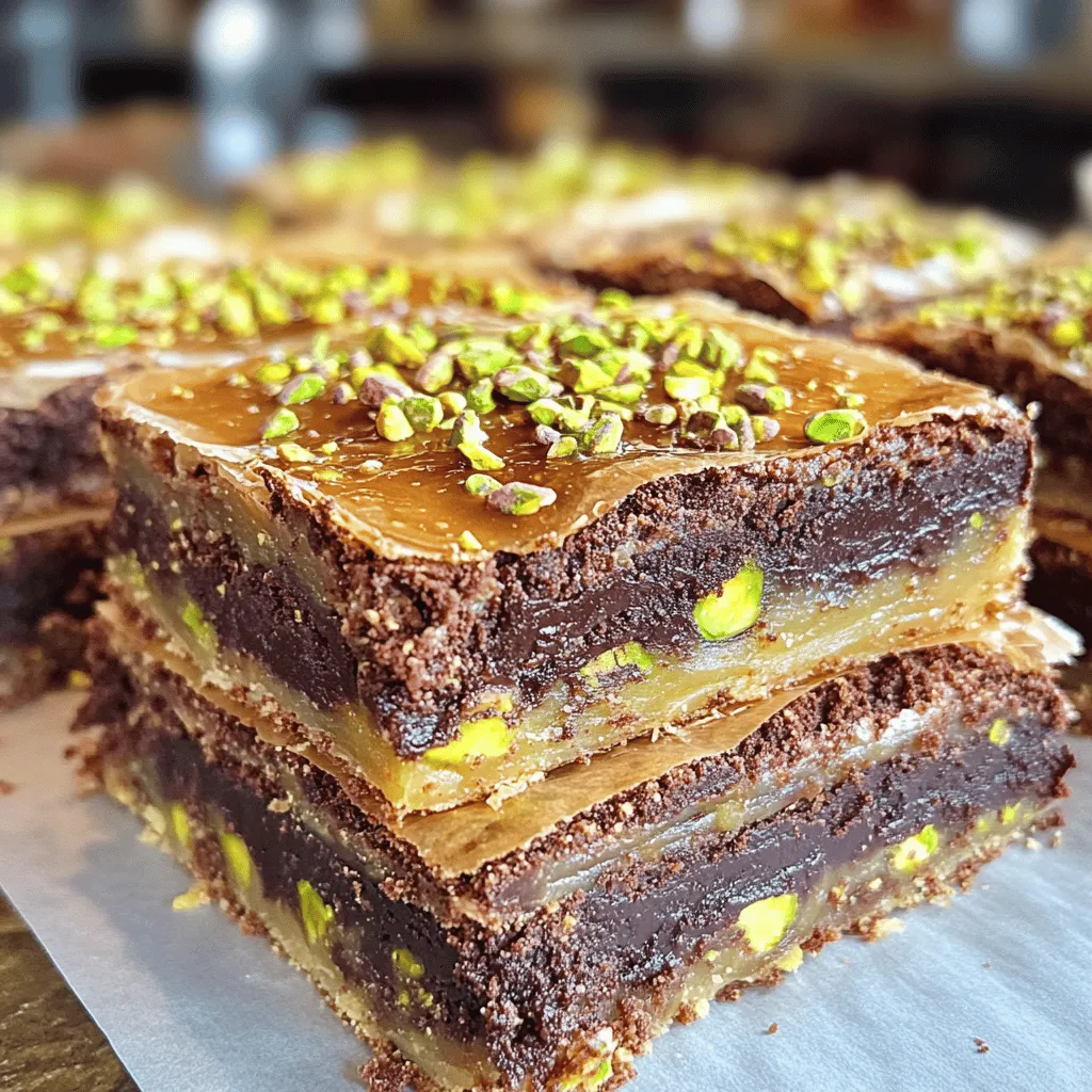 Pistachio Kunafa Brownies Irresistible Dessert Recipe