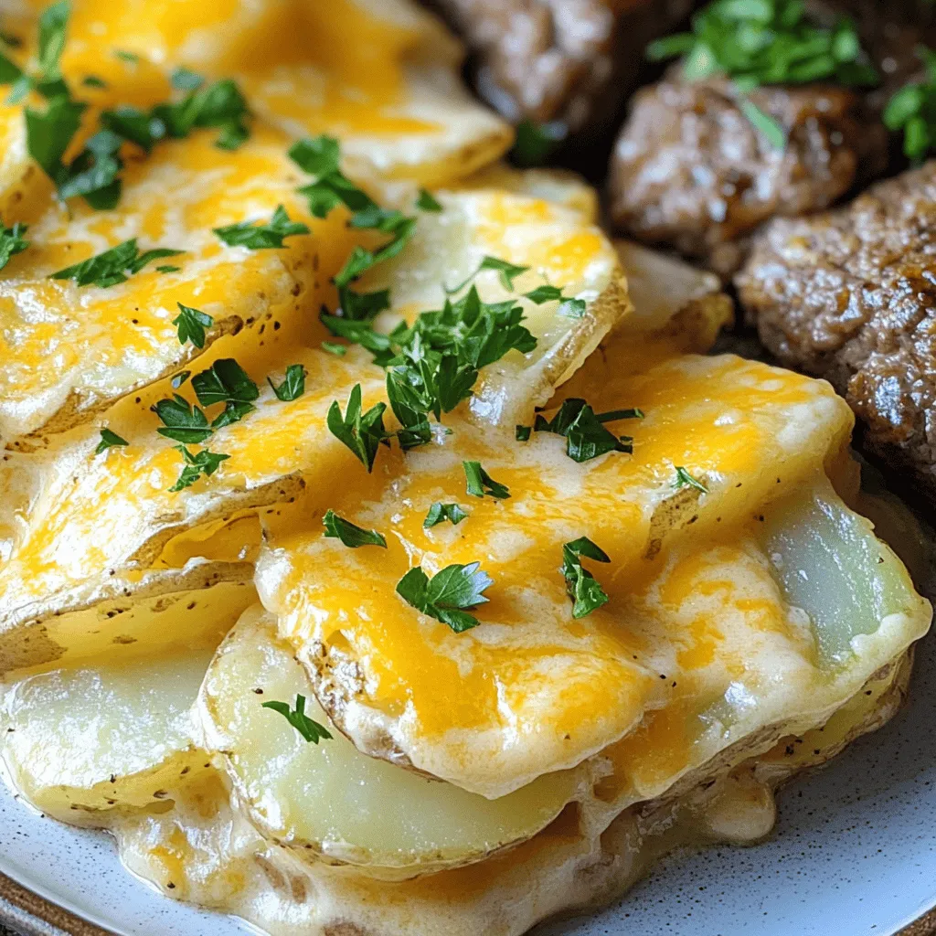 Delicious Scalloped Potatoes with Savory Beef Cutlets