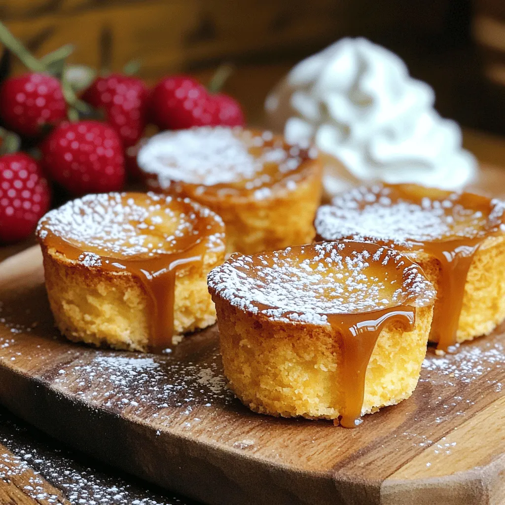 Caramel flan muffins are a fun twist on two classic desserts. They mix the rich flavors of flan with the soft texture of muffins. These treats have a creamy, sweet filling and a delightful caramel topping.
