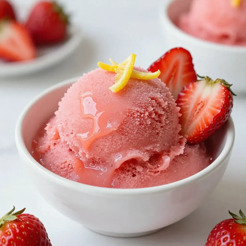 Strawberry Lemonade Sorbet Refreshing Summer Treat