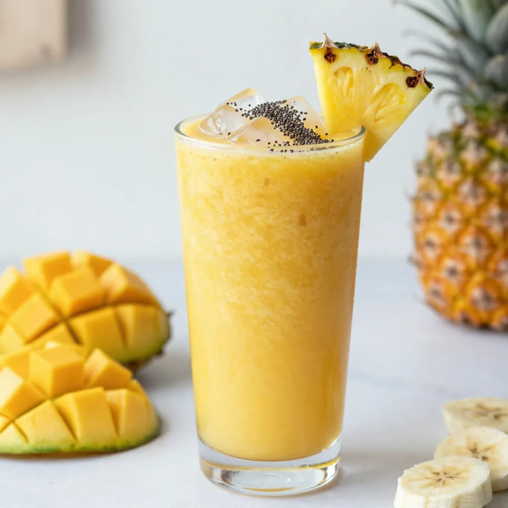 Tropical Pineapple Mango Smoothie Fresh and Simple Drink