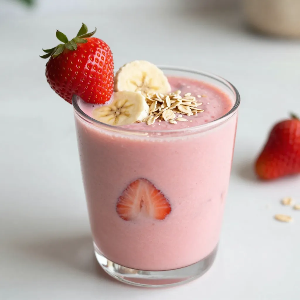 Strawberry Banana Oat Smoothie Simple and Healthy Drink