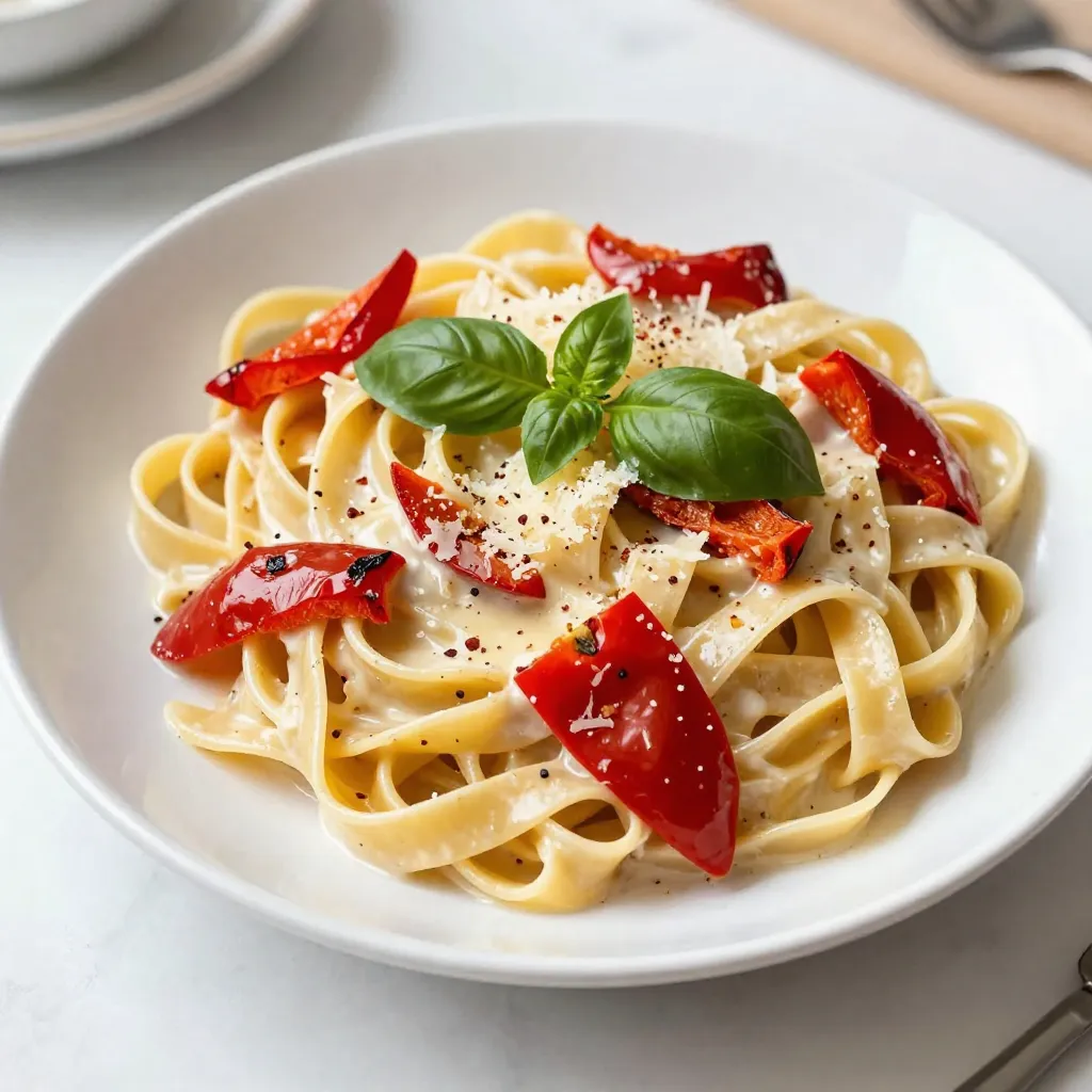 Creamy Roasted Red Pepper Pasta Quick and Easy Meal