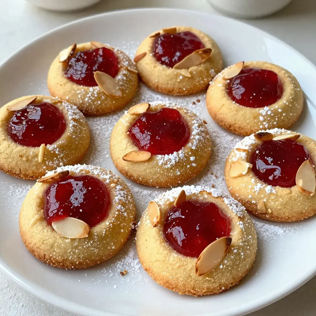 Raspberry Almond Thumbprint Cookies Simple Treat