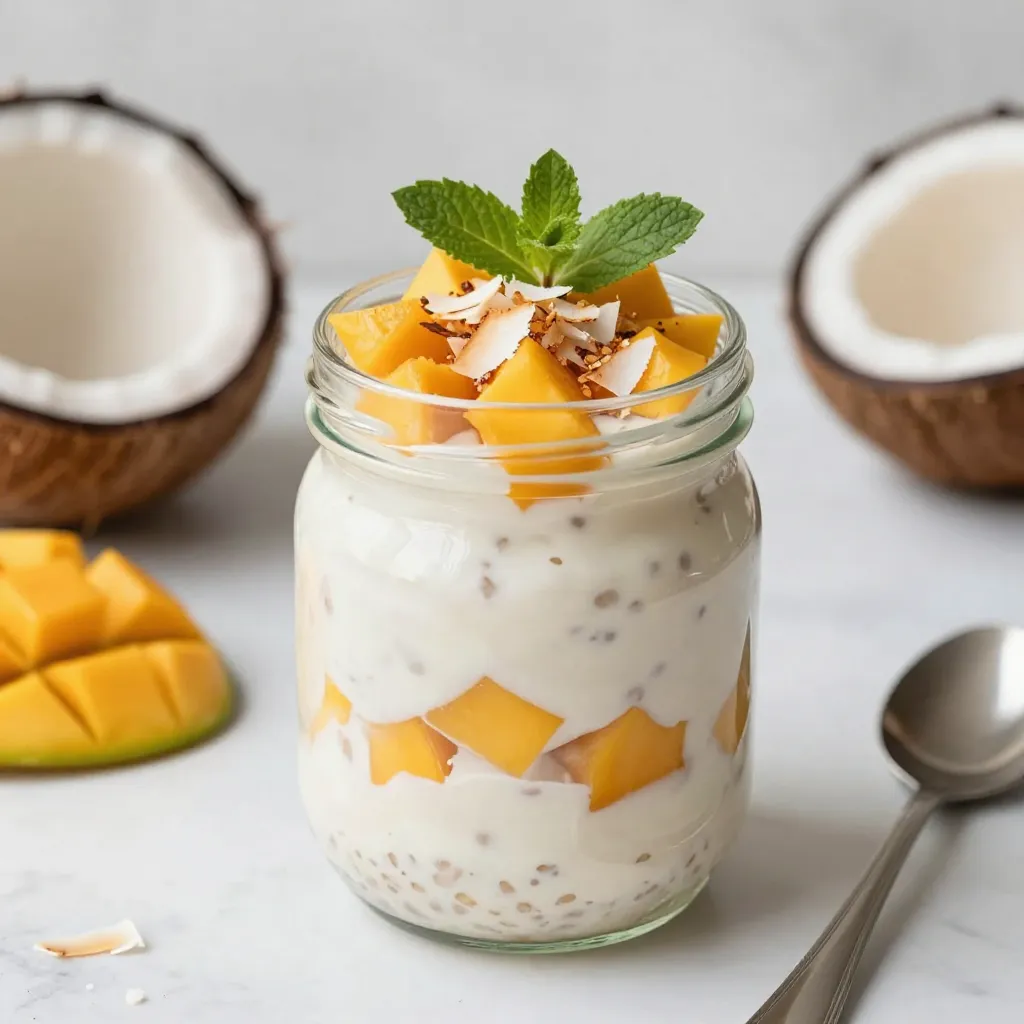 Mango Coconut Overnight Oats Nourishing Breakfast Option