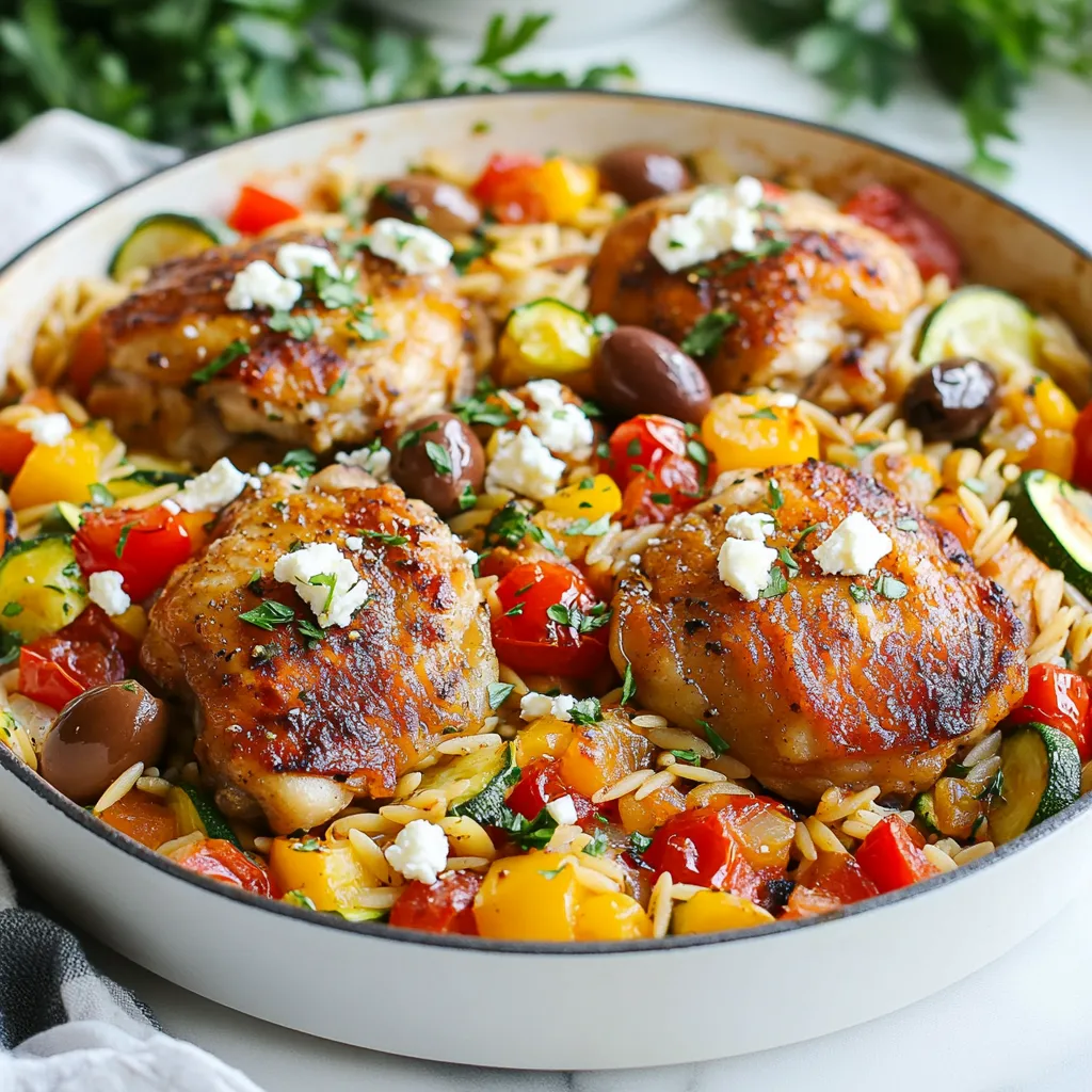 Greek Orzo Chicken Skillet Easy and Flavorful Meal