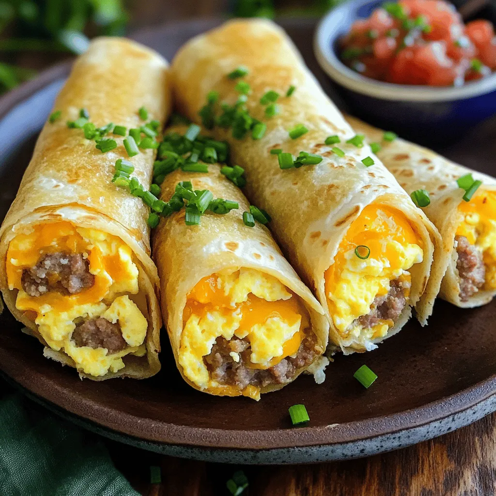 To make sausage, egg, and cheese breakfast roll-ups, you need some key ingredients. The main items are: