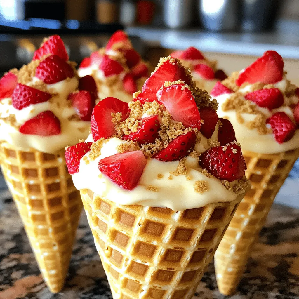 Strawberry Crunch Cheesecake Cones Easy Summer Treat