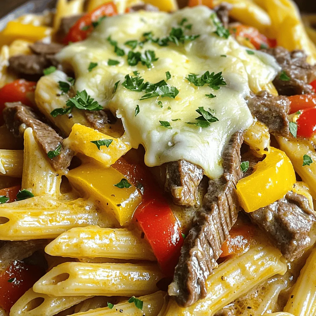 Philly Cheesesteak Pasta Flavorful and Easy Recipe