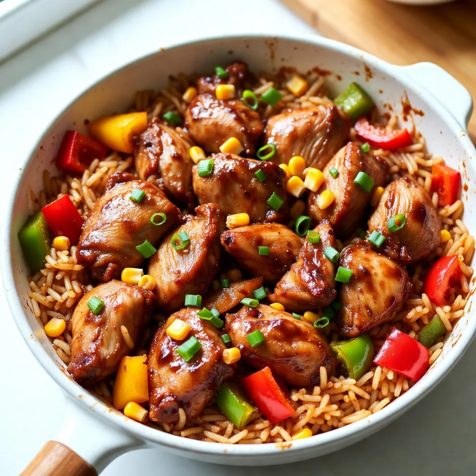 Honey BBQ Chicken Rice Skillet Tasty and Easy Meal