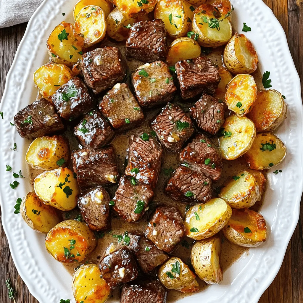 The secret to a great garlic butter steak bites recipe lies in the ingredients you choose. First, I recommend using flank steak. It’s tender and has great flavor. Cut it into bite-sized cubes for the best results.