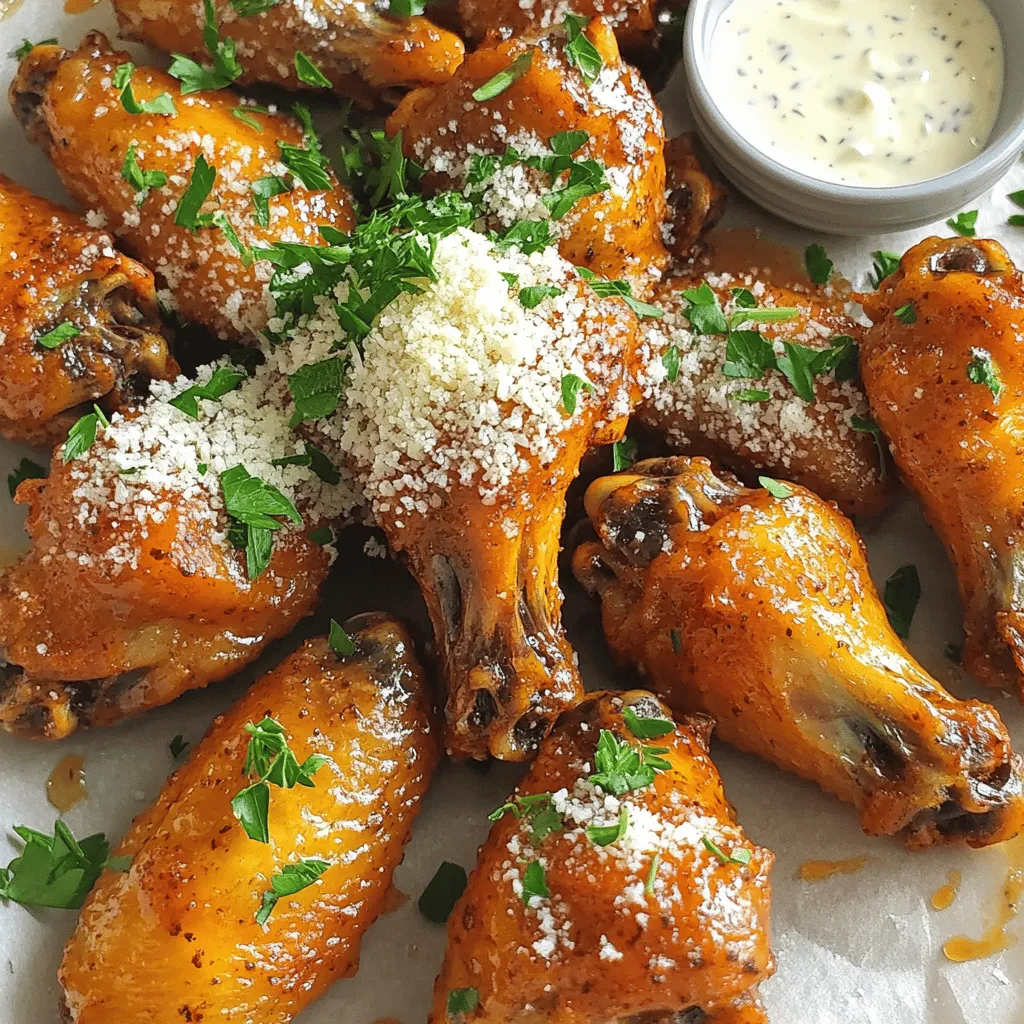 Hot truffle garlic parm wings are a delightful twist on a classic favorite. They blend rich truffle oil and tangy Parmesan cheese. These wings pack a punch with heat from hot sauce and flavor from garlic.