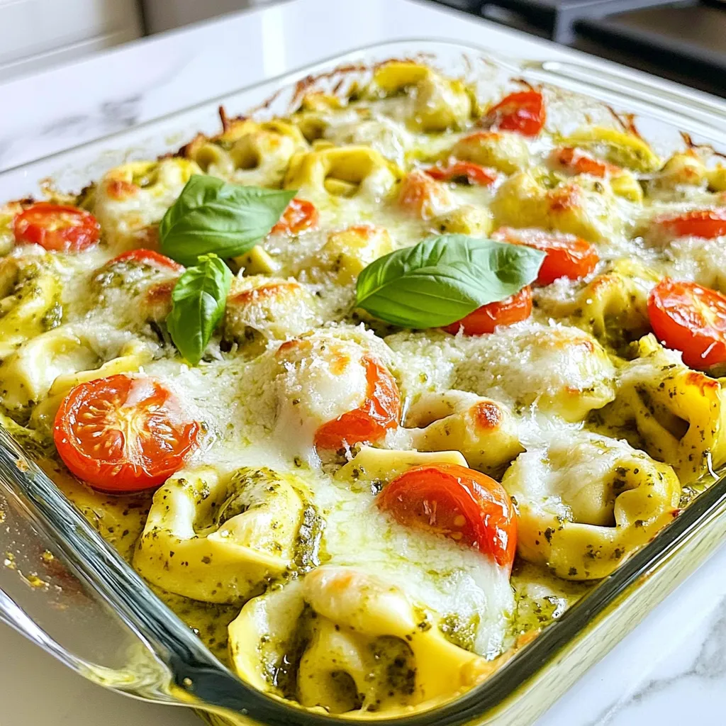 Creamy Pesto Tortellini Bake Simple and Flavorful Dish