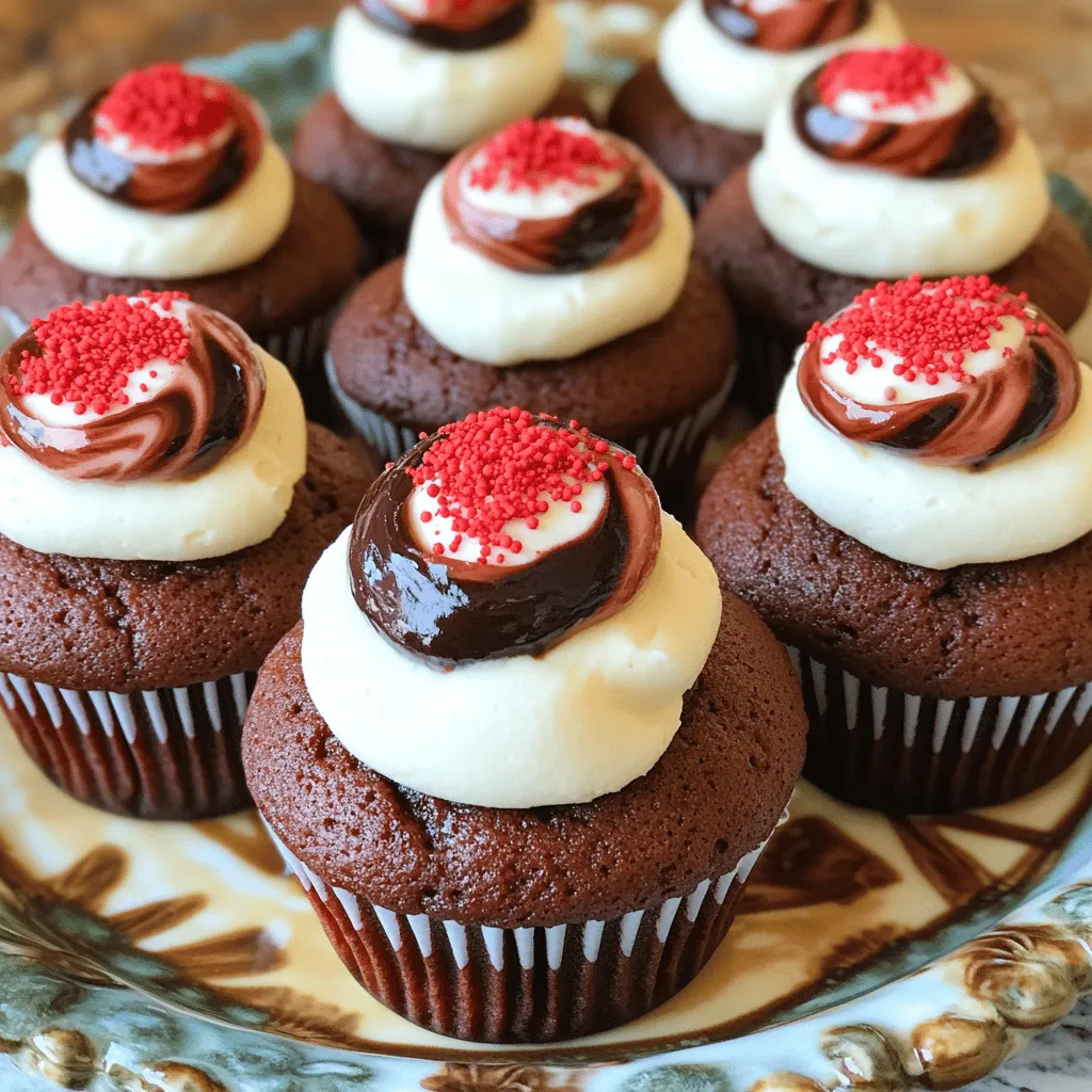 Red velvet marble cupcakes are a fun twist on the classic red velvet cake. They mix rich red velvet and delicious cream cheese in one bite. You get a taste of both flavors in every cupcake. This makes them a unique cupcake flavor that stands out at any gathering.