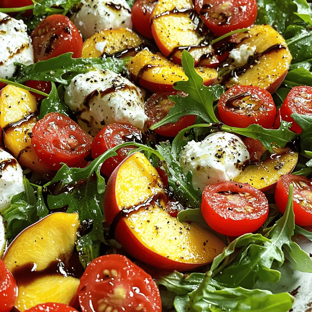 Peach Burrata Caprese Salad Fresh and Tasty Delight