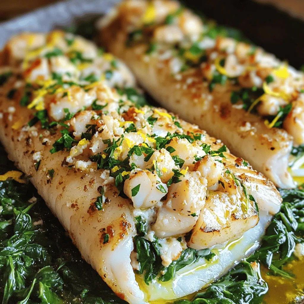 Stuffed Sole Delight with Scallops and Crabmeat