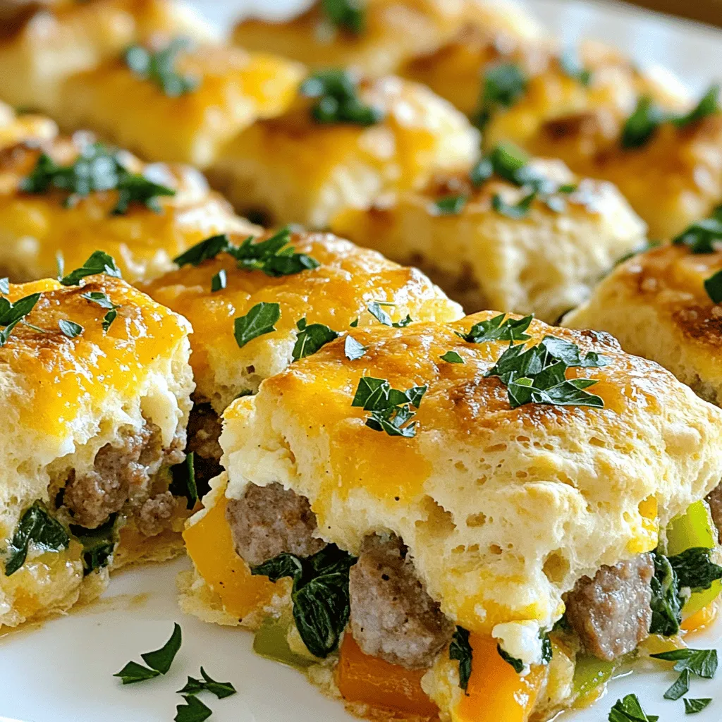 - 1 pound Italian sausage (mild or spicy) - 2 cans refrigerated biscuit dough (16.3 oz each) - 8 large eggs - 1 cup milk