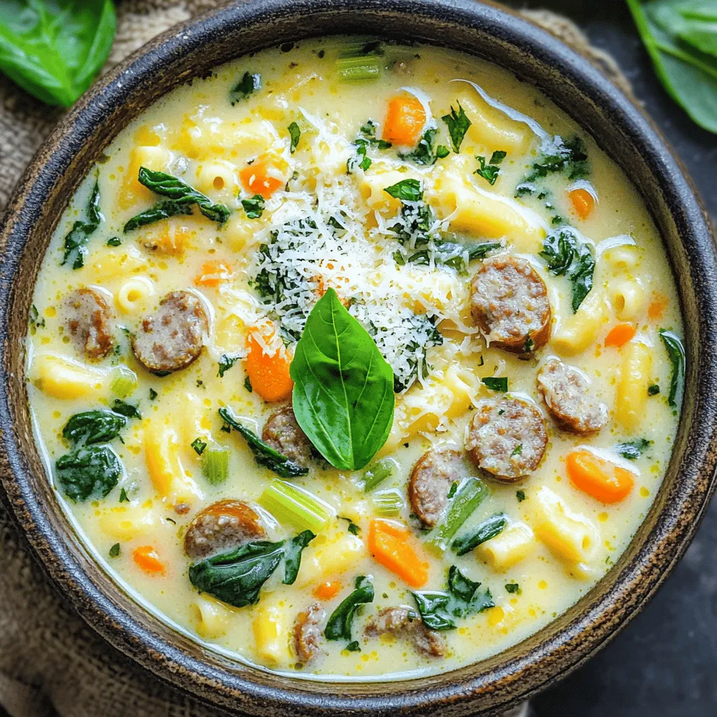 Creamy Parmesan Italian Sausage Ditalini Soup Delight