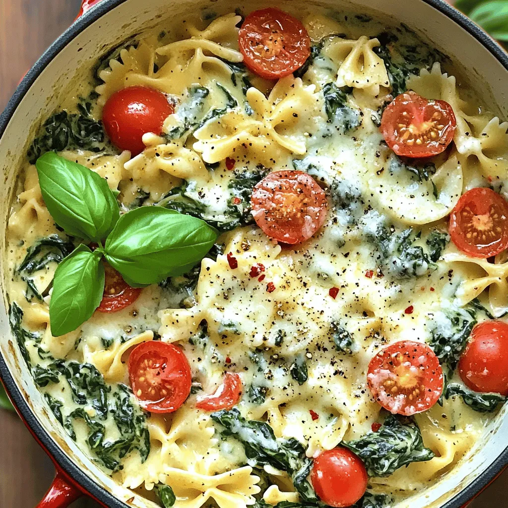 One-Pot Spinach Parmesan Pasta Quick and Easy Meal