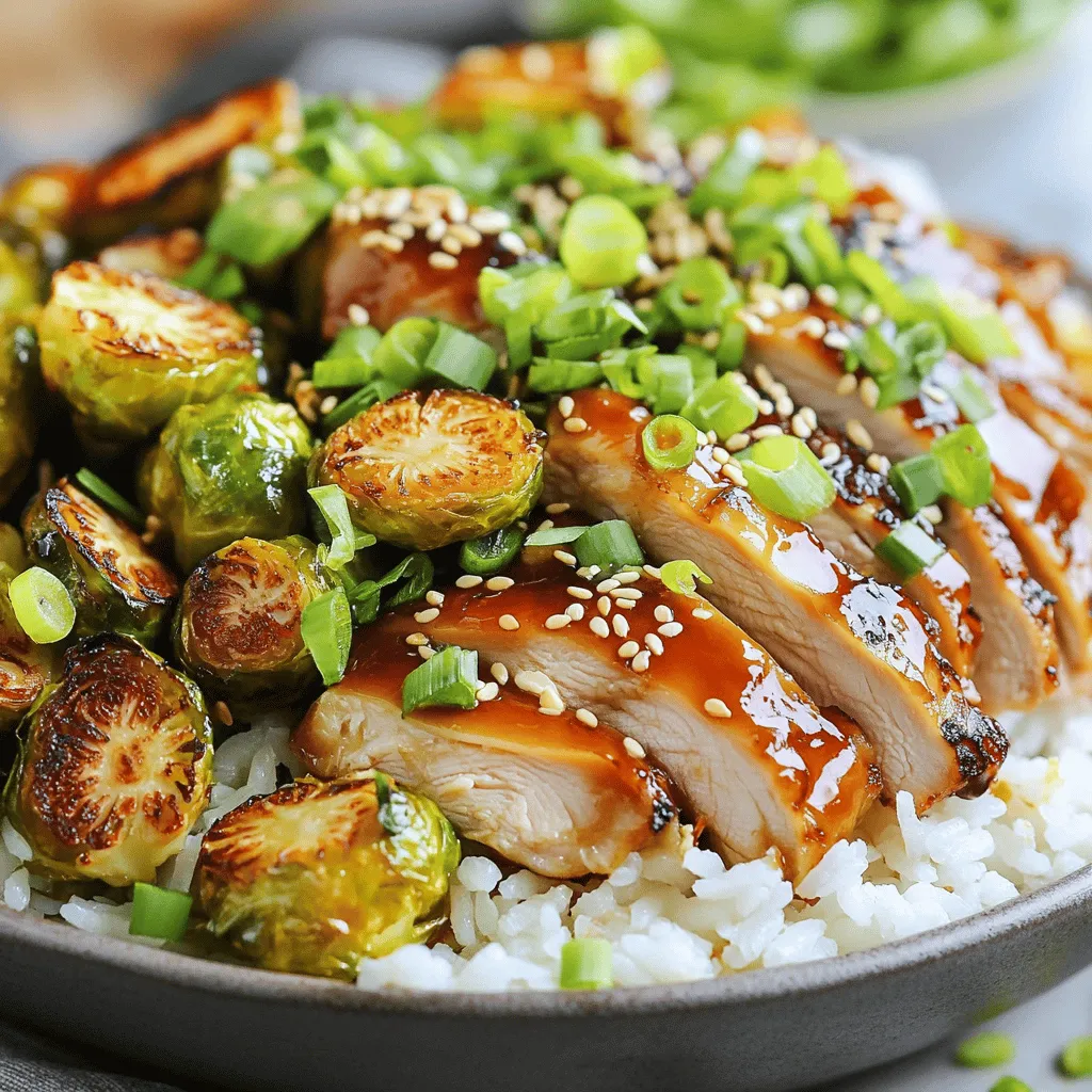 Teriyaki Chicken Bowls with Crispy Brussels Delight