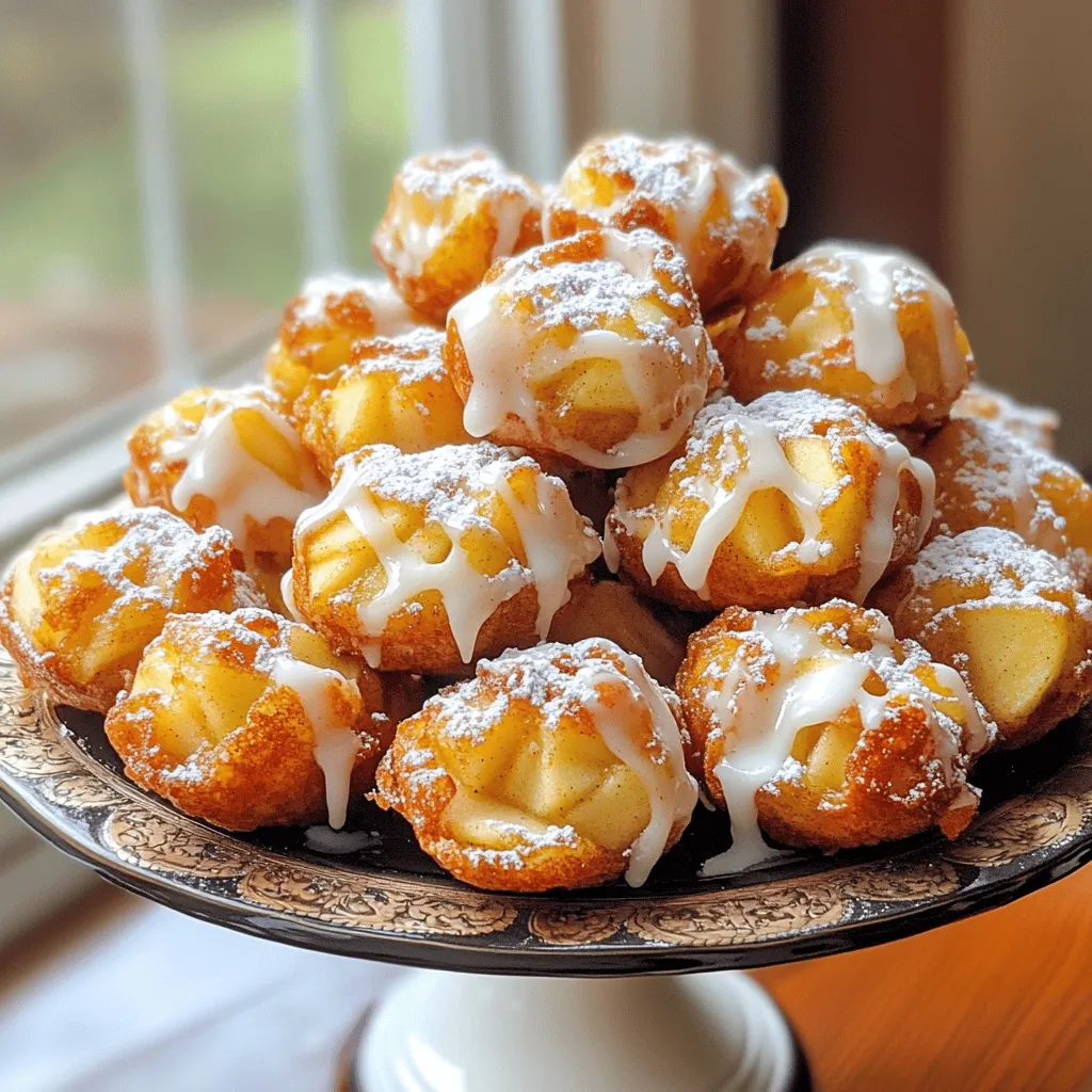 - 2 cups all-purpose flour - 1 tablespoon baking powder - 1/2 teaspoon baking soda - 1/2 teaspoon salt - 1 teaspoon cinnamon - 1/4 teaspoon nutmeg - 1/2 cup granulated sugar - 2 large apples, peeled and diced (preferably Granny Smith) - 1/2 cup whole milk - 1 large egg - 1 teaspoon vanilla extract - 1/4 cup unsalted butter, melted - 1 cup powdered sugar - 2-3 tablespoons milk (for glaze) - Oil for frying