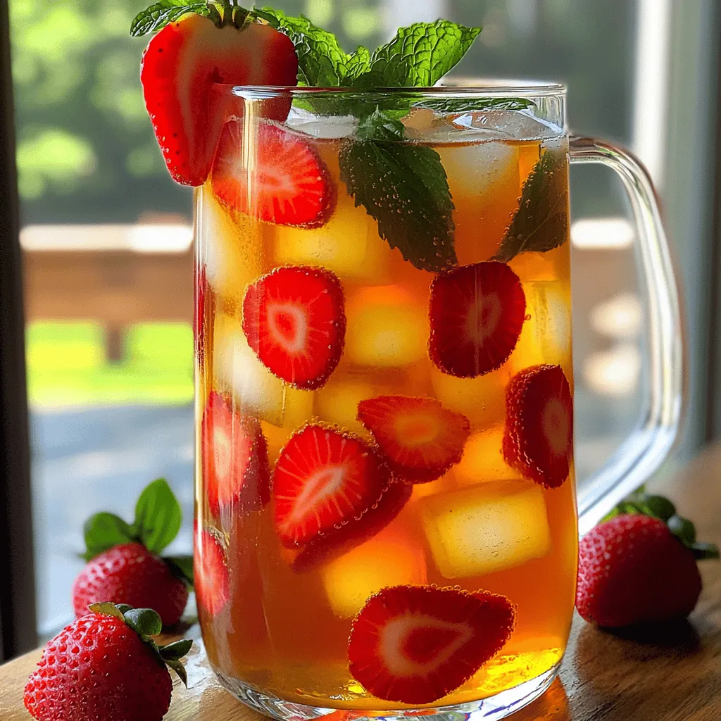For a great strawberry sweet tea recipe, you need just a few simple ingredients. The main star is fresh strawberries. They bring a natural sweetness and bright flavor. You also need black tea bags. They give the tea its rich base. The sugar adds sweetness, but you can adjust it to your taste. Fresh lemon juice gives a nice zing that balances the sweetness.