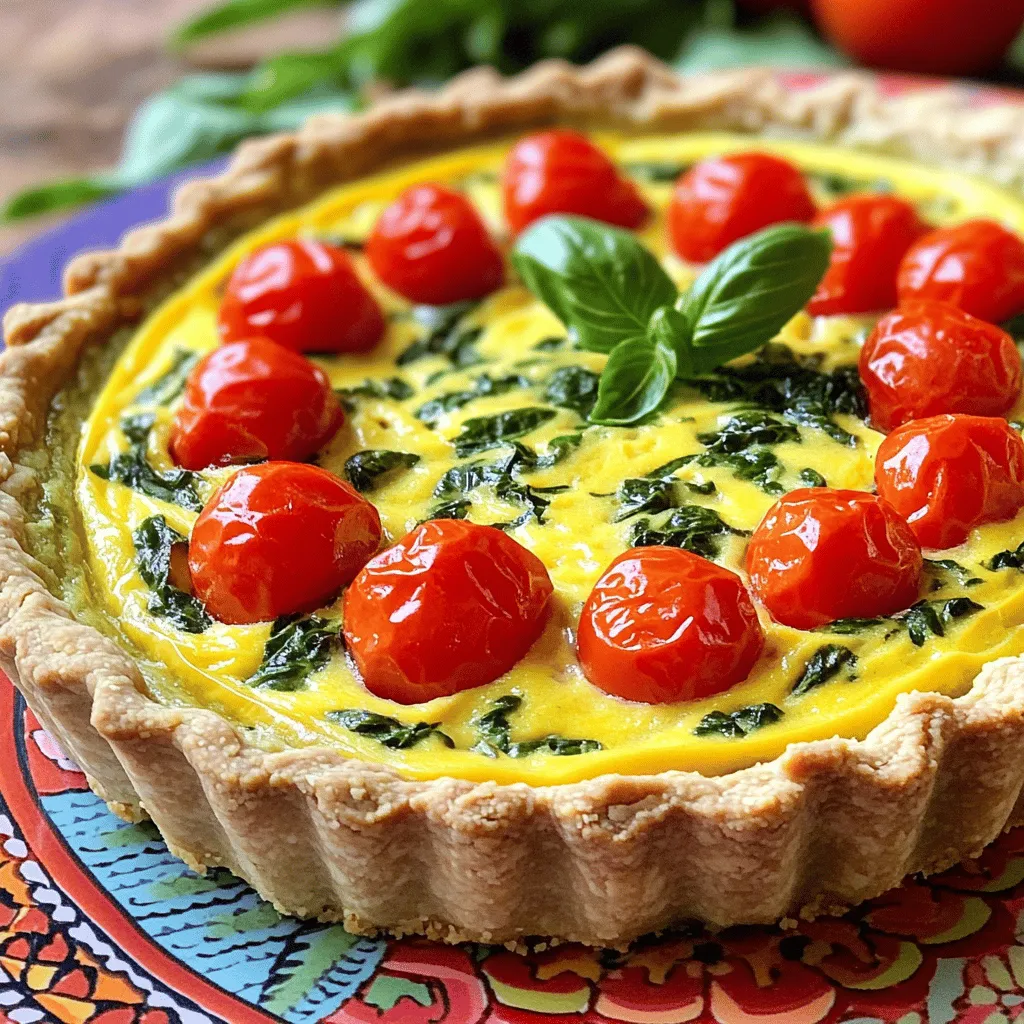 Vegan Tomato Spinach Quiche Tasty and Easy Recipe