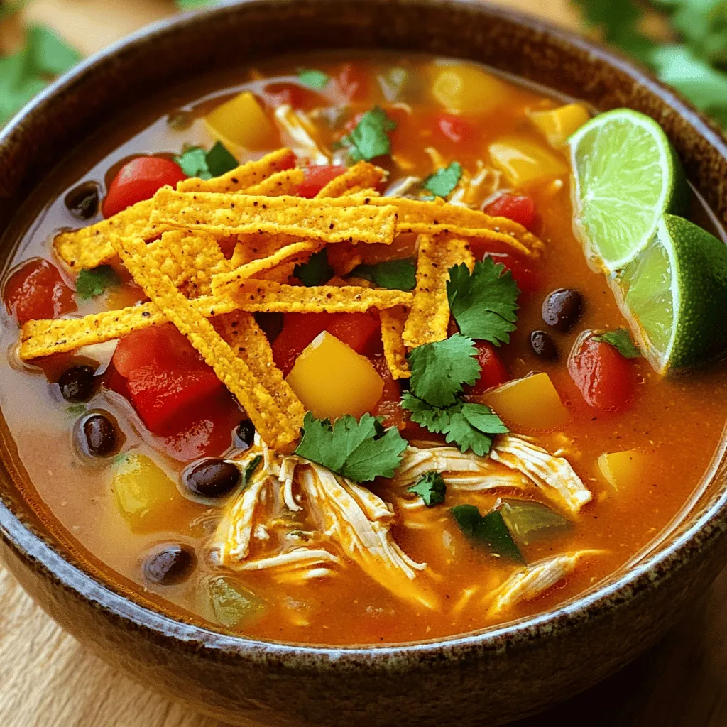 Spicy Chicken Tortilla Soup Slow Cooker Delight