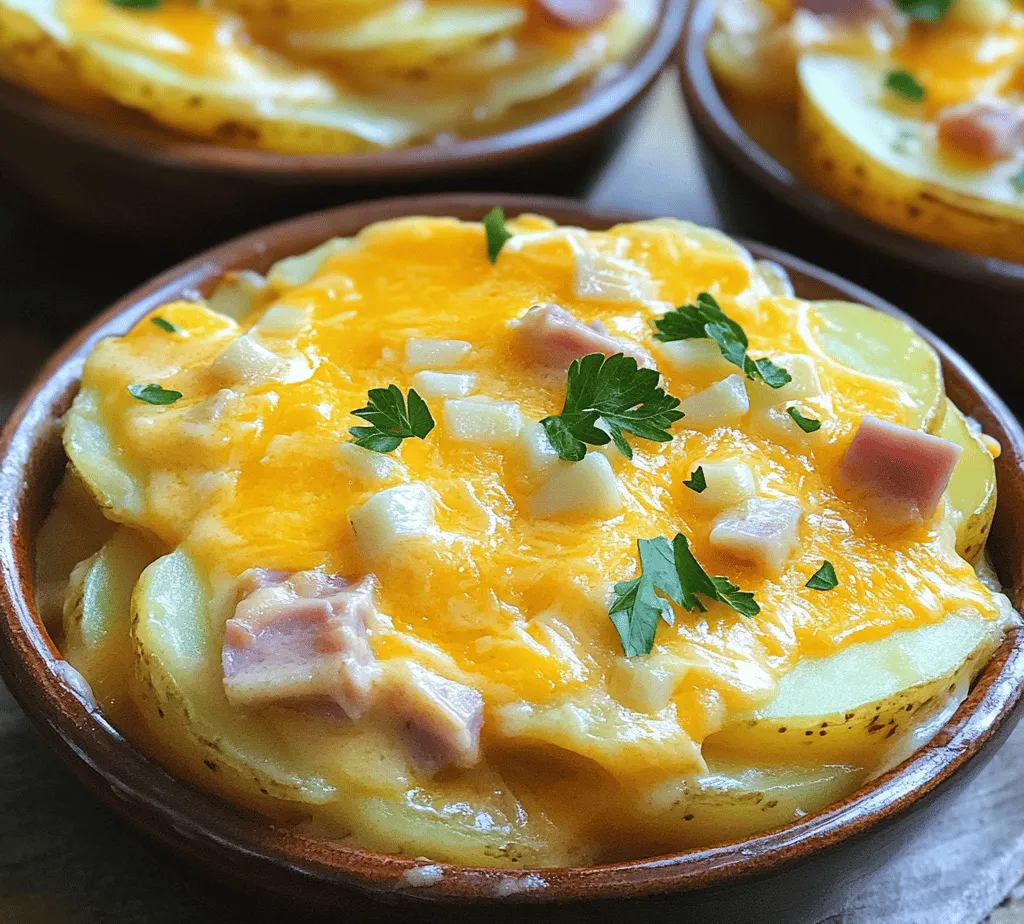Heavenly Cheesy Scalloped Potatoes & Ham is a dish that encapsulates the essence of comfort food. With layers of tender potatoes enveloped in a creamy, cheesy sauce, and complemented by savory pieces of ham, this recipe is a delightful symphony of flavors and textures that warms the heart and satisfies the palate. Whether it
