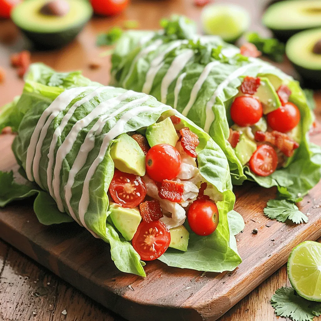 BLTA Chicken Salad Wrapped in Lettuce Delight