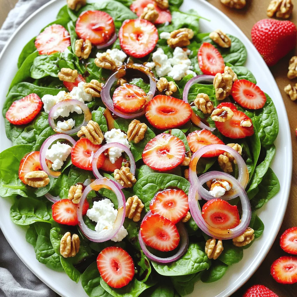 Strawberry Spinach Salad with Goat Cheese Delight
