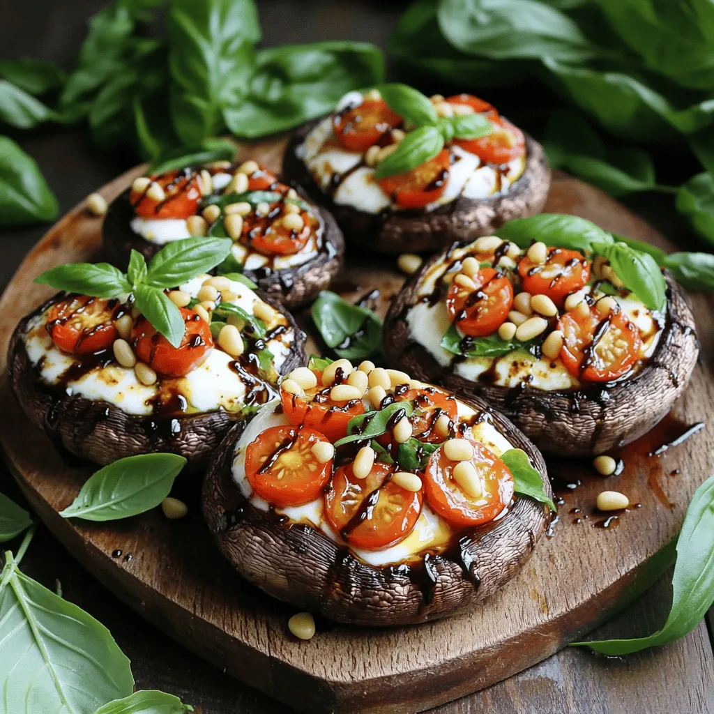 Portobello Mushrooms Filled with Caprese Delight Recipe
