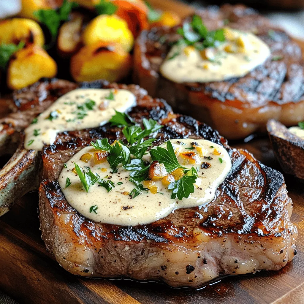 The first step to making steak with bourbon garlic cream sauce is to gather your ingredients. You will need two ribeye steaks, about one inch thick. Ribeyes provide great flavor and tenderness. Season the steaks with salt and pepper to enhance their taste.