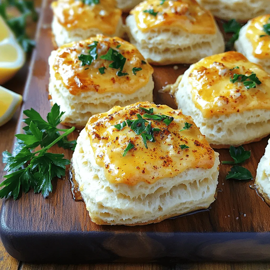 To make these crab stuffed cheddar bay biscuits, gather the following items:
