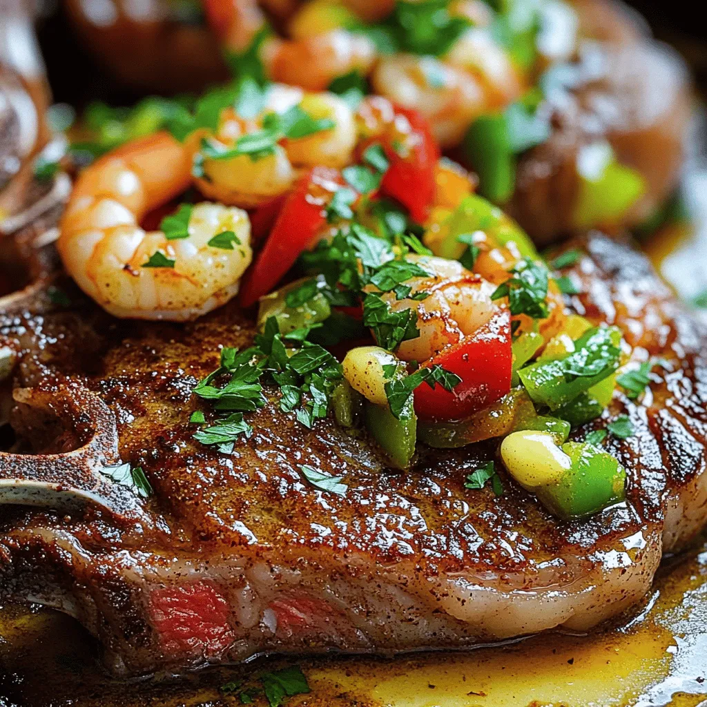 Savory Steak with Cajun Shrimp Flavorful Delight