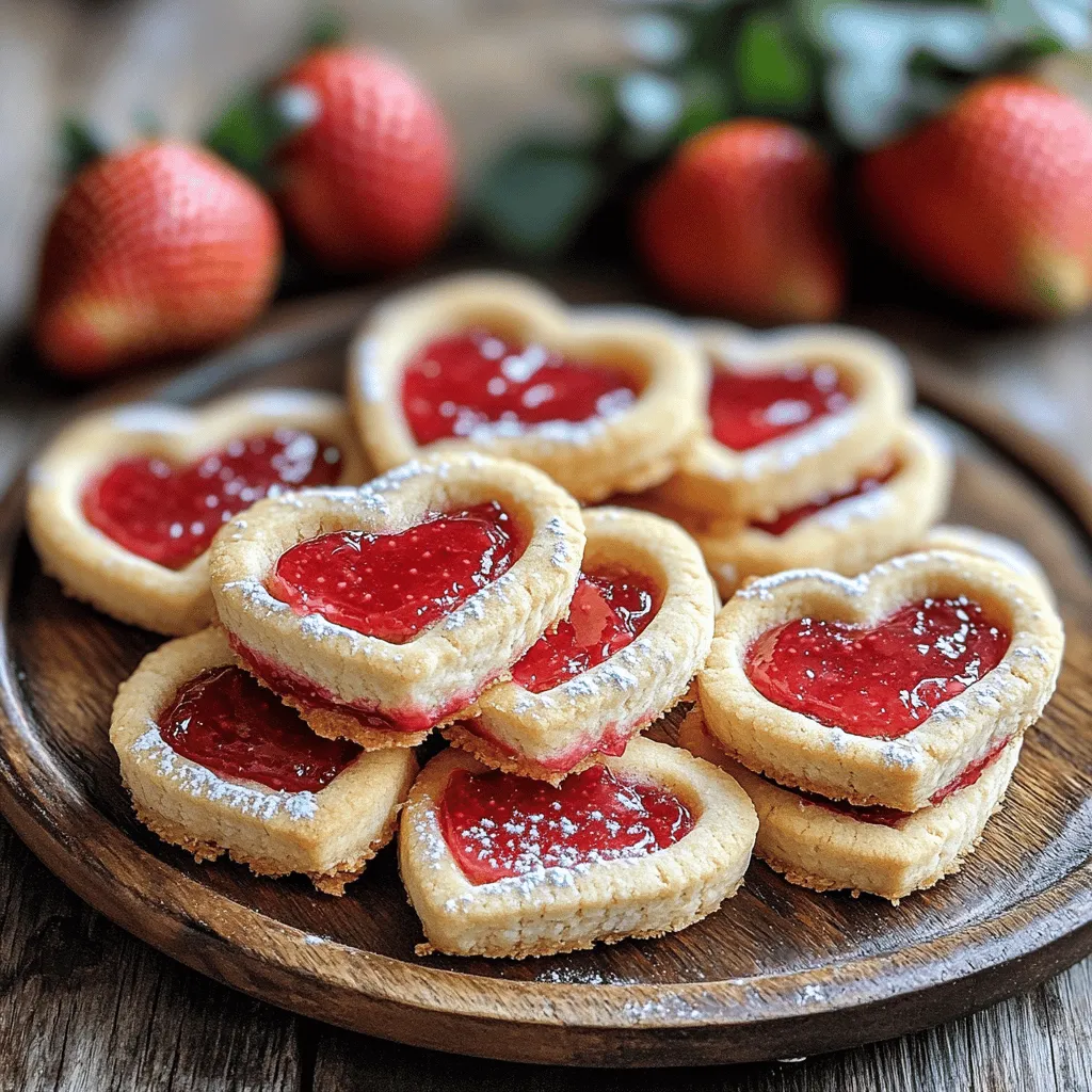 Heart-Shaped Strawberry Shortbread Cookies Delight