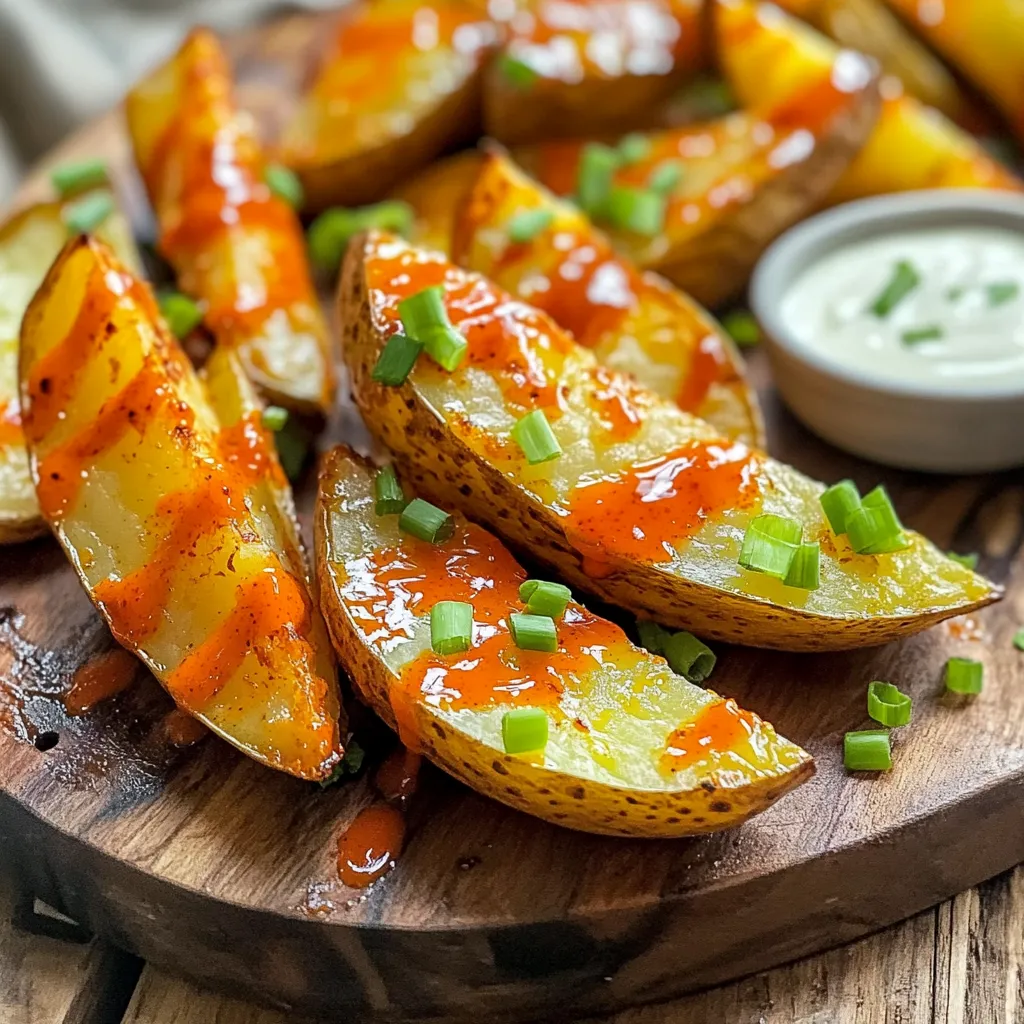 Air Fryer Crispy Buffalo Potato Wedges Delight