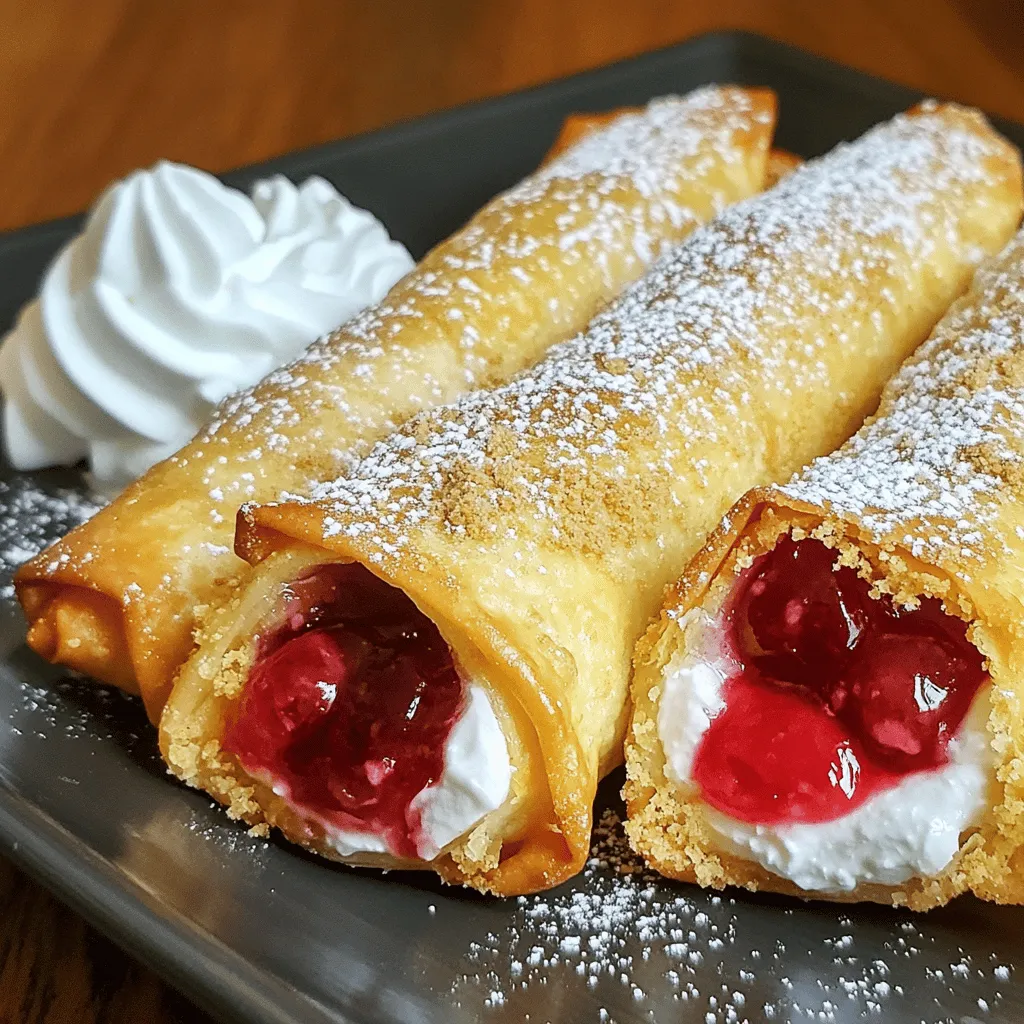 Cherry Cheesecake Egg Rolls Delicious Dessert Delight