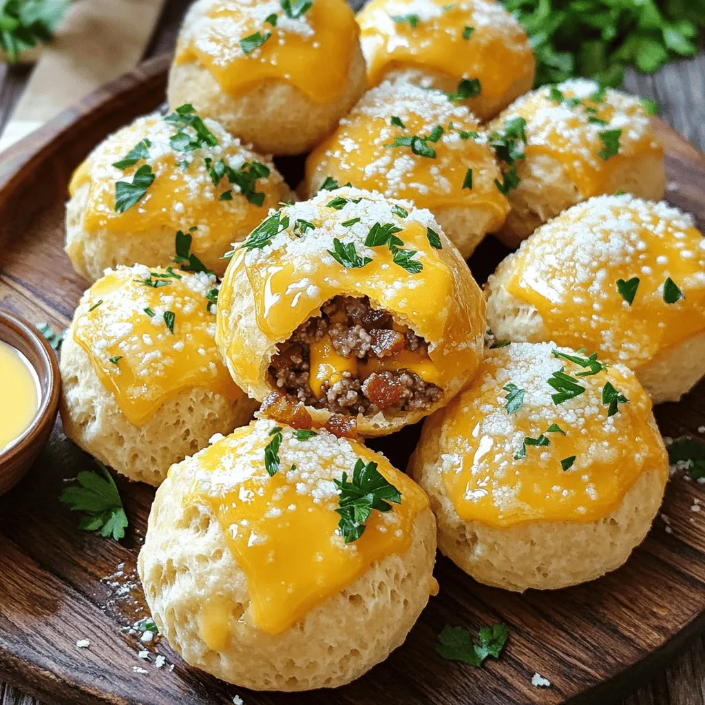 The key to making Garlic Parmesan Bacon Cheeseburger Bombs lies in the ingredients. Here are the essentials: