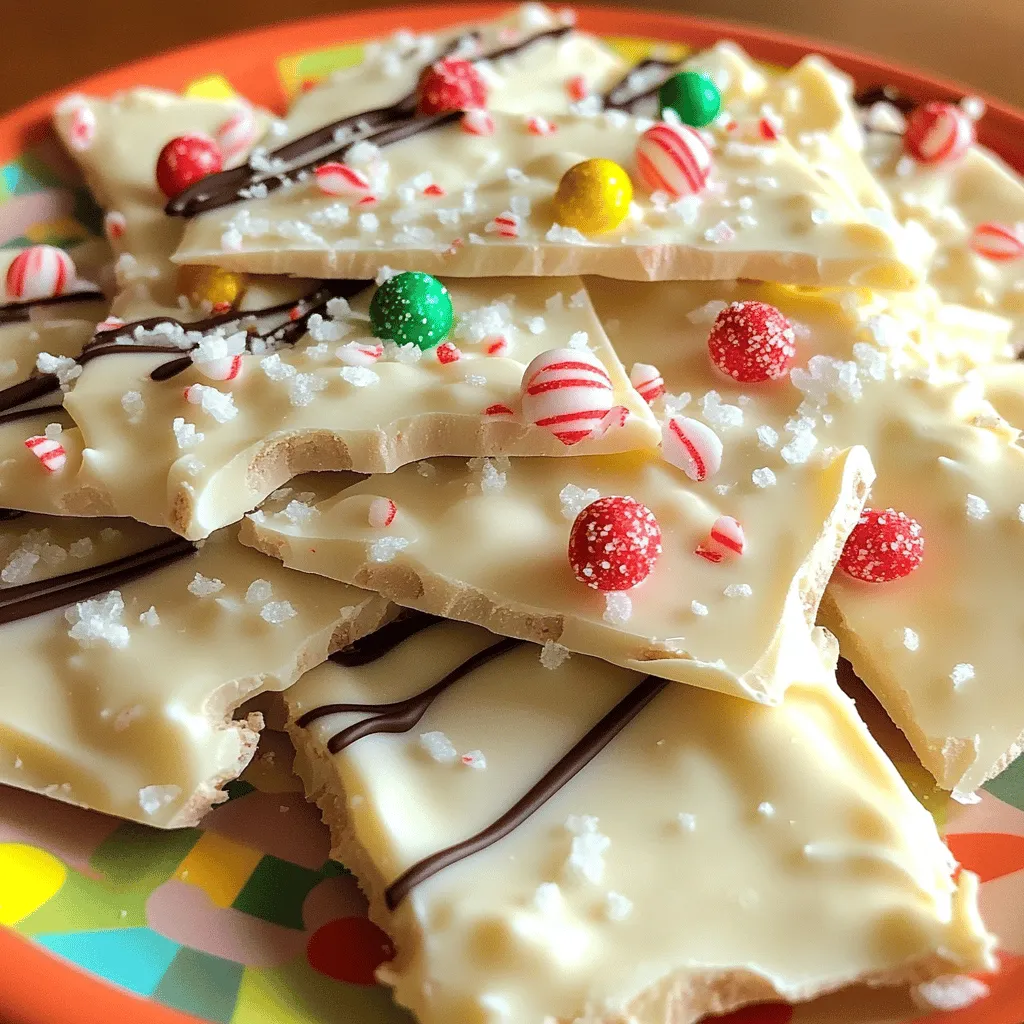 No-Bake White Chocolate Peppermint Bark Delight