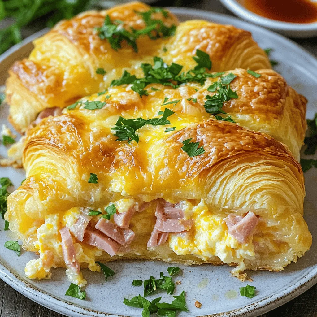 Ham and Cheese Croissant Casserole Simple Recipe