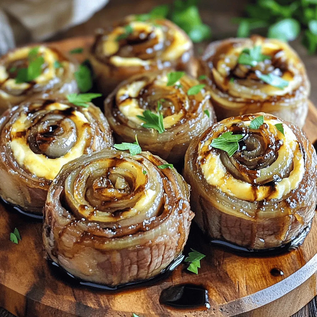 Delicious French Onion Steak Pinwheels Easy Recipe