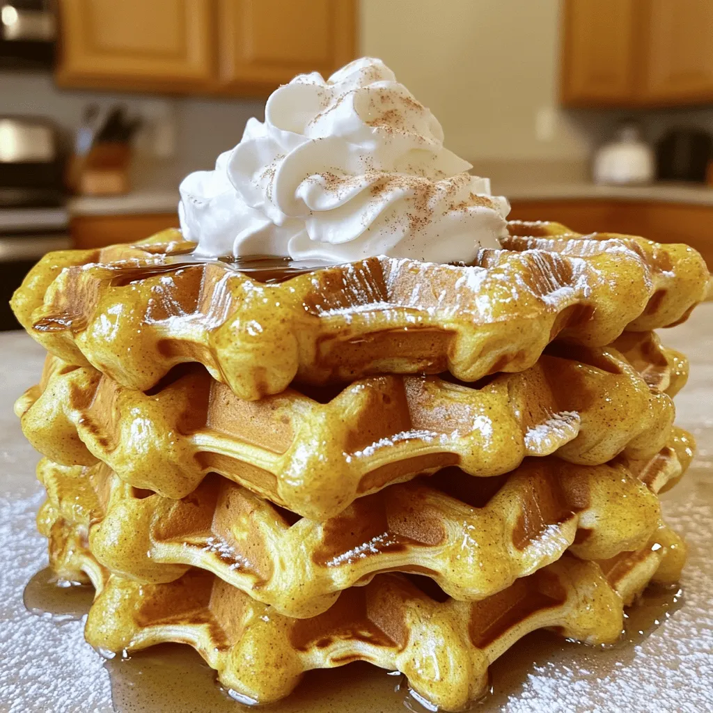 Pumpkin Pie Waffles with Maple Syrup Scrumptious Treat