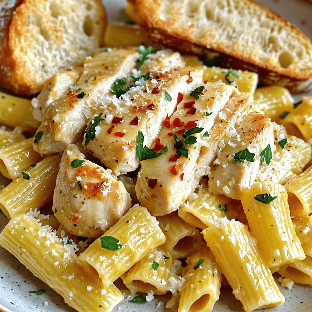 Garlic Butter Chicken with Rigatoni Quick Dinner Idea