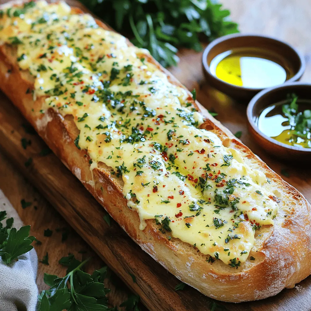 A classic garlic bread recipe is simple. You start with fresh bread, usually a baguette. Next, mix minced garlic with butter and herbs. This blend gives garlic bread its rich flavor. You can also add cheese for a cheesy twist.
